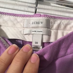 jcrew cafe capris lavender